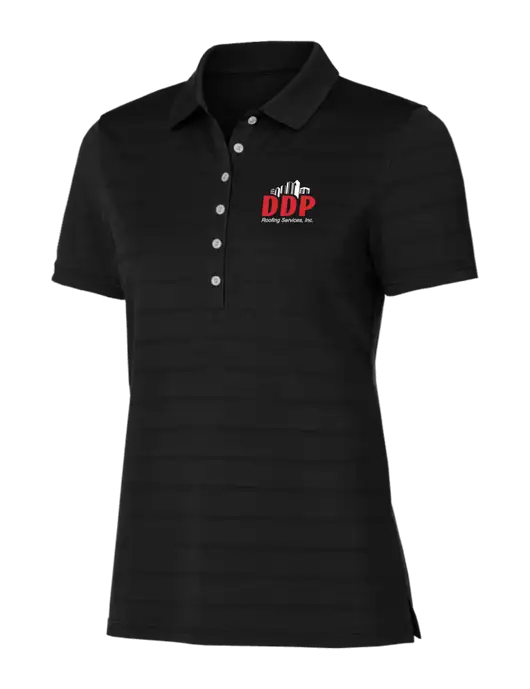 Callaway Womens Black Ventilated Polo w/DDP Roofing Services Logo