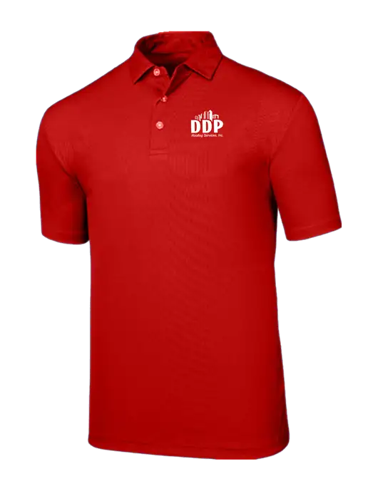 Callaway Birdseye Red Polo w/DDP Roofing Services Logo
