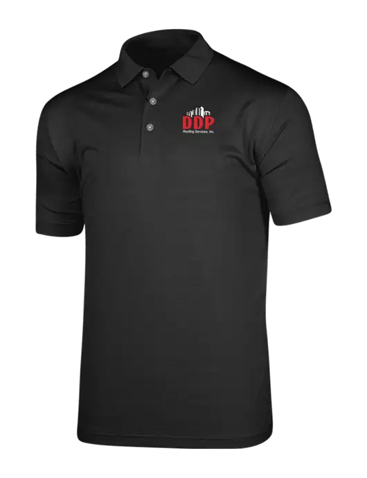 Callaway Vibrant Black Ventilated Polo w/DDP Roofing Services Logo