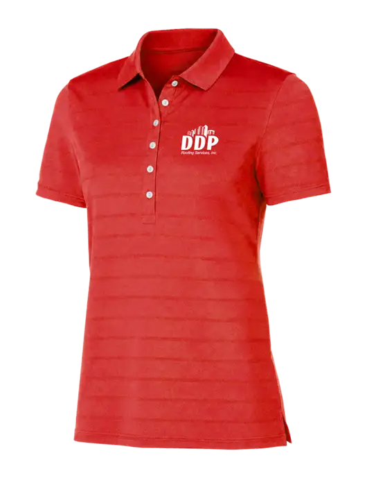 Callaway Womens Red Ventilated Polo w/DDP Roofing Services Logo