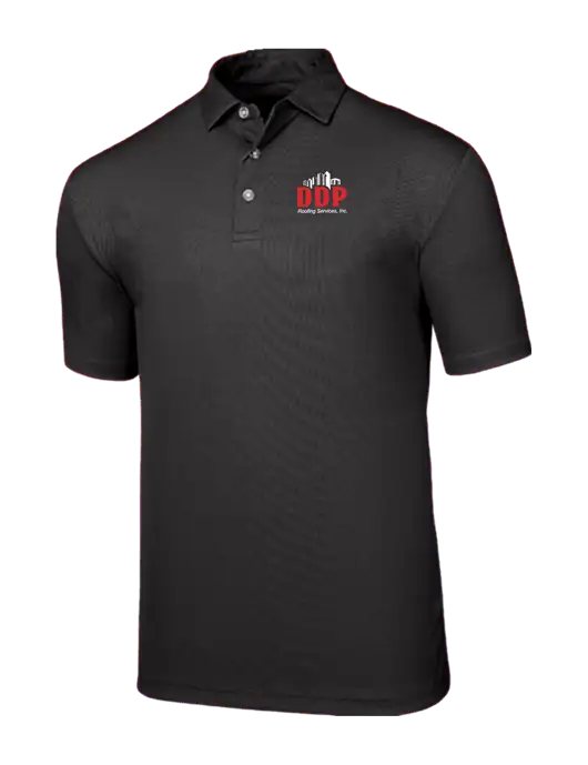 Callaway Birdseye Black Polo w/DDP Roofing Services Logo
