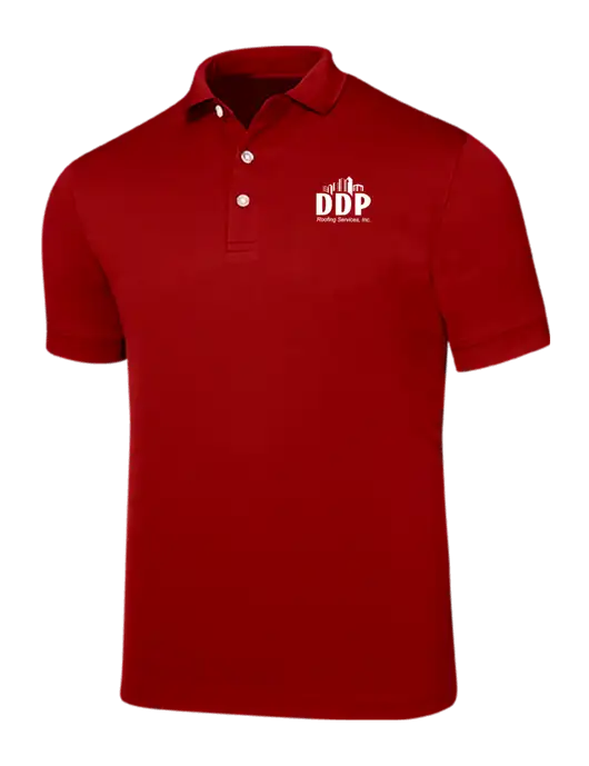 Callaway Ottoman Red Polo w/DDP Roofing Services Logo