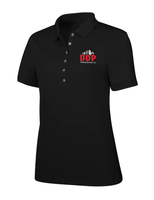 Callaway Womens Ottoman Black Polo w/DDP Roofing Services Logo