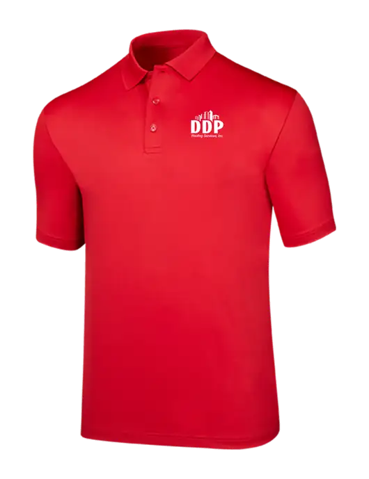 Callaway Opti-Dri Red Chev Polo w/DDP Roofing Services Logo