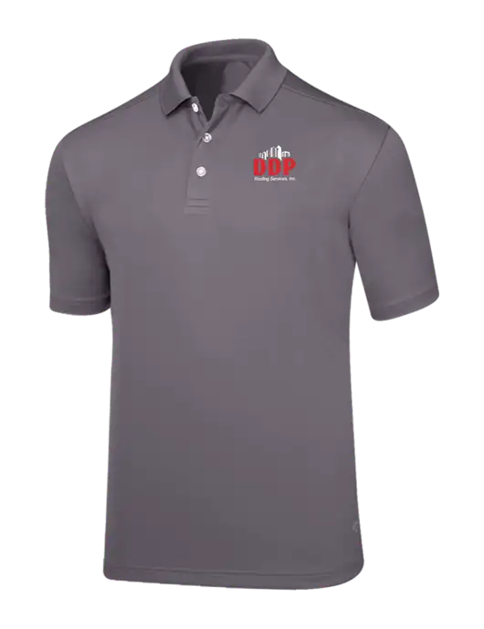 Callaway Core Medium Grey Performance Polo w/DDP Roofing Services Logo