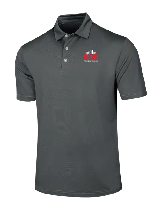 Callaway Black Fine Line Stripe Polo w/DDP Roofing Services Logo