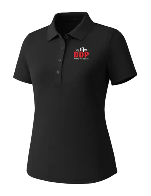 Callaway Womens Core Black Performance Polo w/DDP Roofing Services Logo