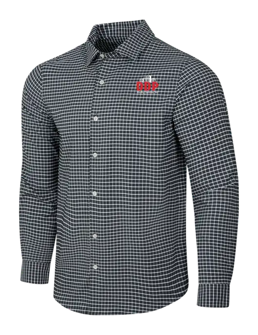 Dark Grey/White City Stretch Shirt w/DDP Roofing Services Logo