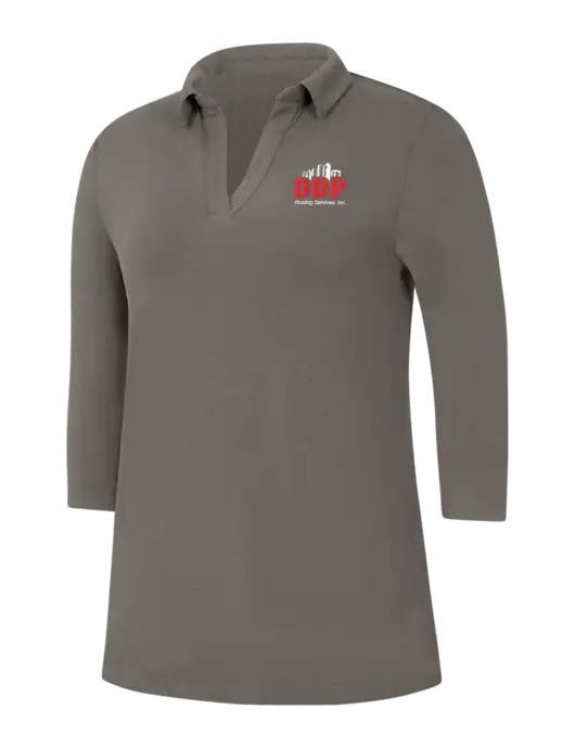 Womens Dark Grey Luxe Knit Tunic w/DDP Roofing Services Logo