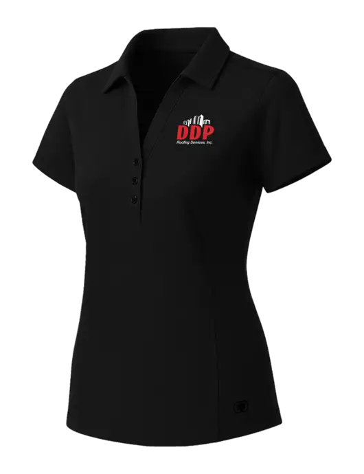 OGIO Womens Blacktop ONYX Polo w/DDP Roofing Services Logo