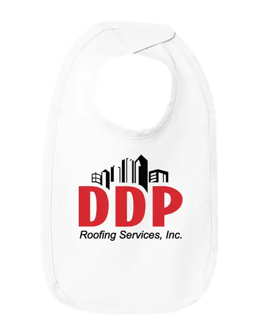 Rabbit Skins White Infant Premium Jersey Bib w/DDP Roofing Services Logo