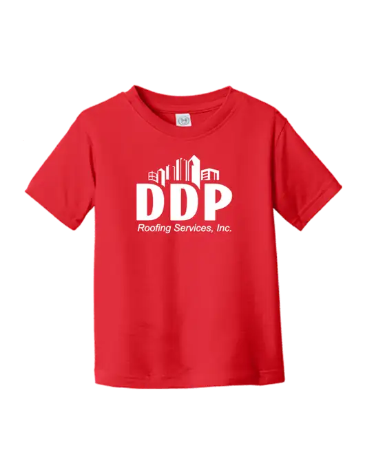 Rabbit Skins Red Toddler Fine Jersey Tee w/DDP Roofing Services Logo