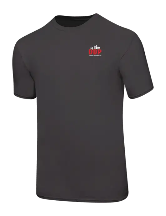 Ring Spun Charcoal 4.5 oz T-Shirt w/DDP Roofing Services Logo