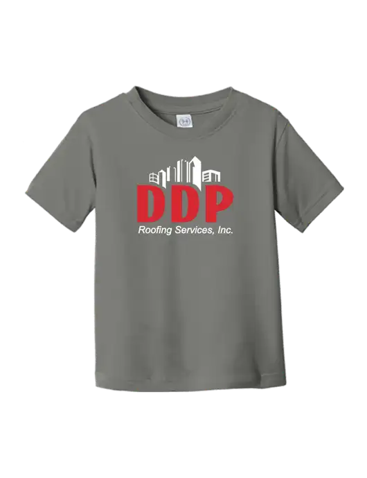 Rabbit Skins Charcoal Toddler Fine Jersey Tee w/DDP Roofing Services Logo