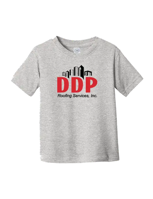 Rabbit Skins Light Grey Heather Toddler Fine Jersey Tee w/DDP Roofing Services Logo