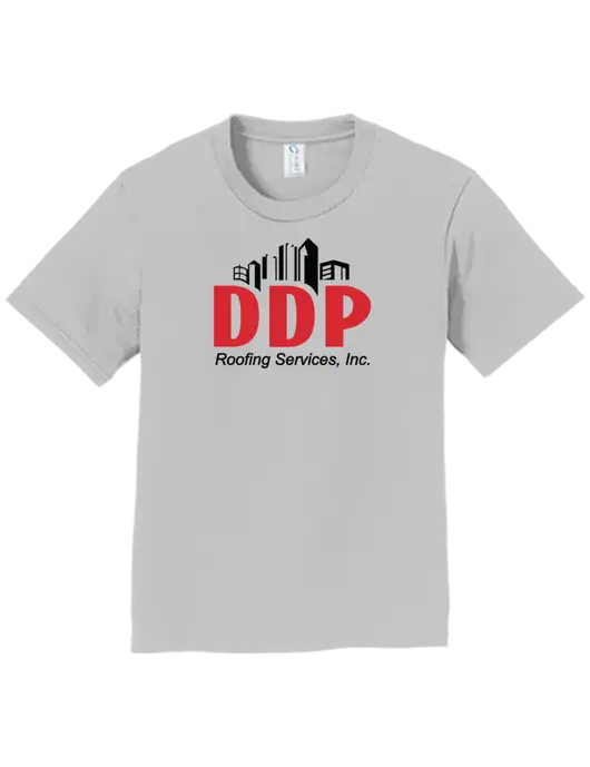 Youth Ring Spun Silver 4.5 oz T-Shirt w/DDP Roofing Services Logo