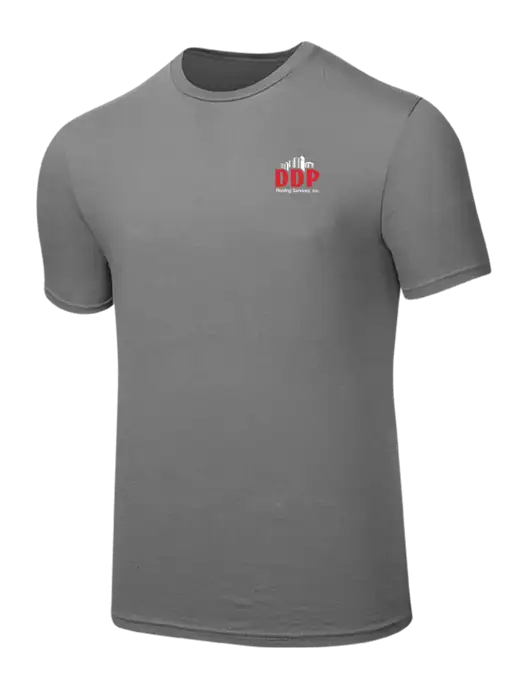 Seriously Soft Medium Grey T-Shirt w/DDP Roofing Services Logo