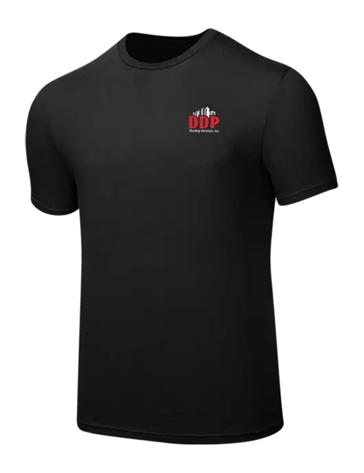 Seriously Soft Black T-Shirt w/DDP Roofing Services Logo