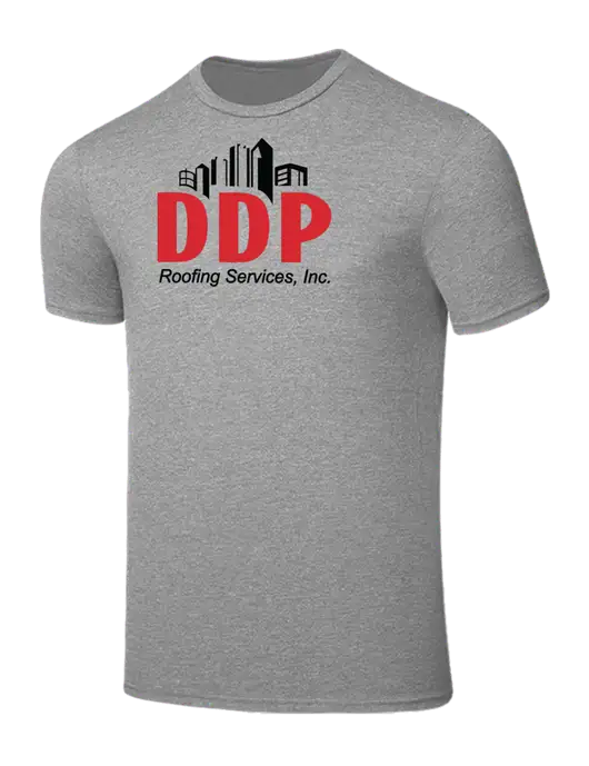 Seriously Soft Light Heather Grey T-Shirt w/DDP Roofing Services Logo