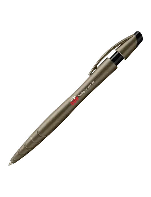 Awali Grey Metallic Pen - Black Ink w/DDP Roofing Services Logo