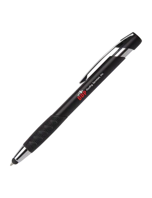 Alize Black Stylus Black Ink Pen w/DDP Roofing Services Logo