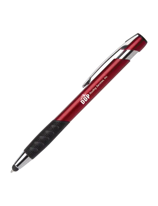 Alize Red Stylus Black Ink Pen w/DDP Roofing Services Logo