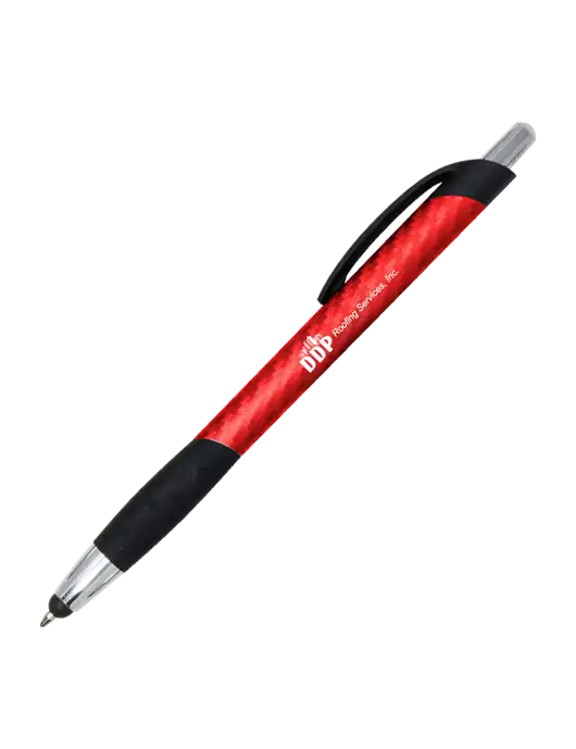 Sunray Red Stylus Pen - Black Ink w/DDP Roofing Services Logo