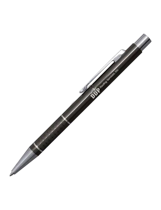St George Gunmetal Pen - Blue Ink w/DDP Roofing Services Logo