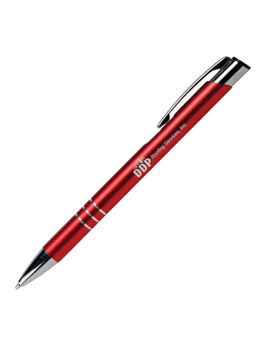 Laurent Red Pen - Black Ink w/DDP Roofing Services Logo