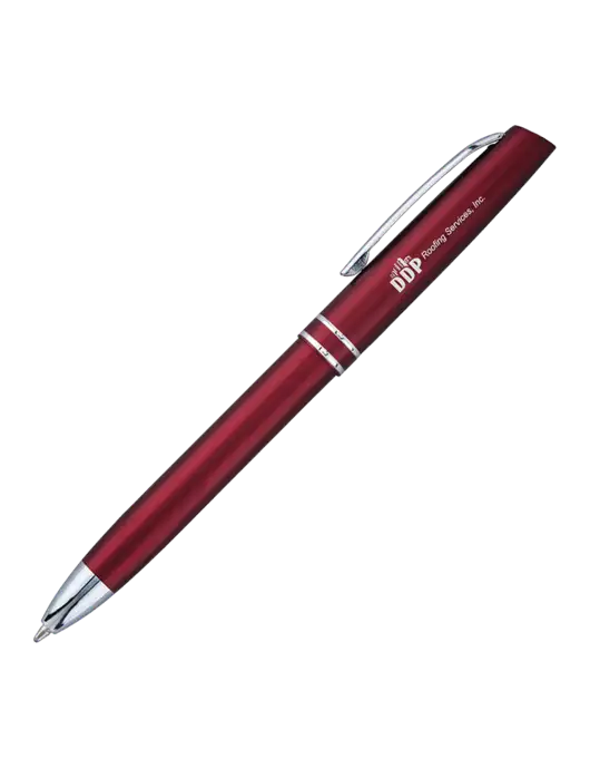 Maroon Anguilla Black Ink Pen w/DDP Roofing Services Logo