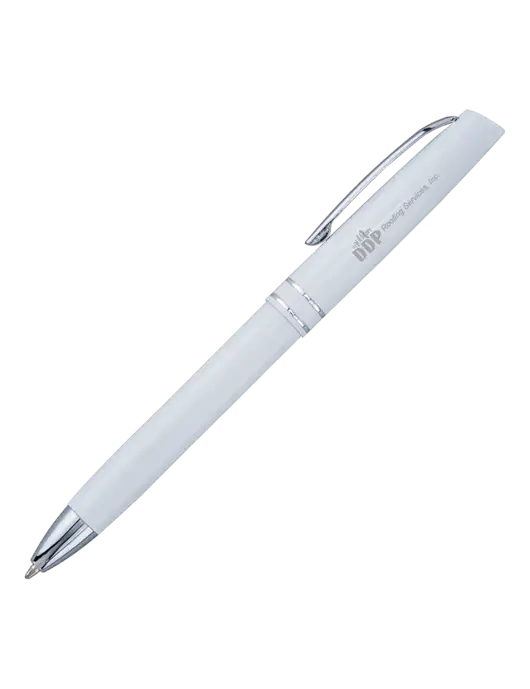White Anguilla Black Ink Pen w/DDP Roofing Services Logo
