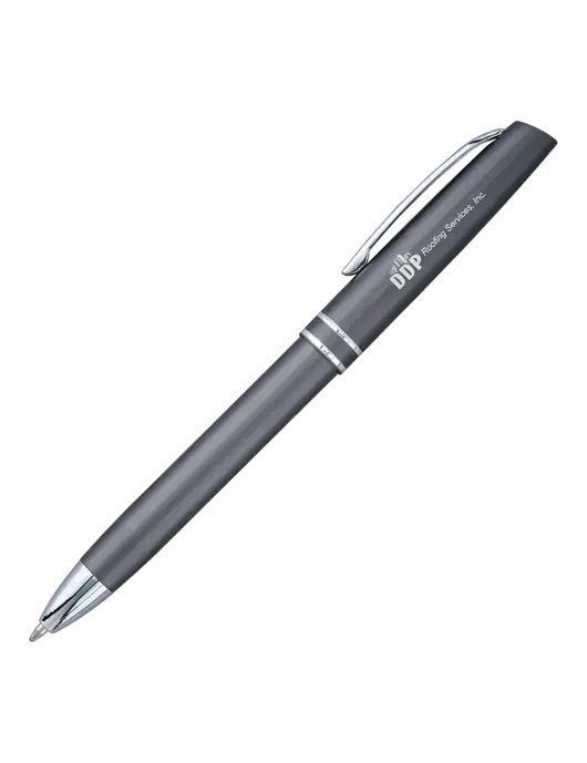 Gunmetal Anguilla Black Ink Pen w/DDP Roofing Services Logo
