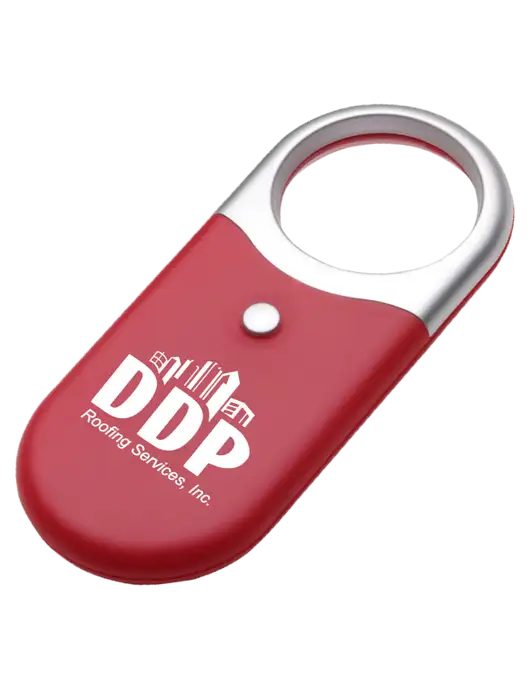 Compact Red Magnifier Light w/DDP Roofing Services Logo