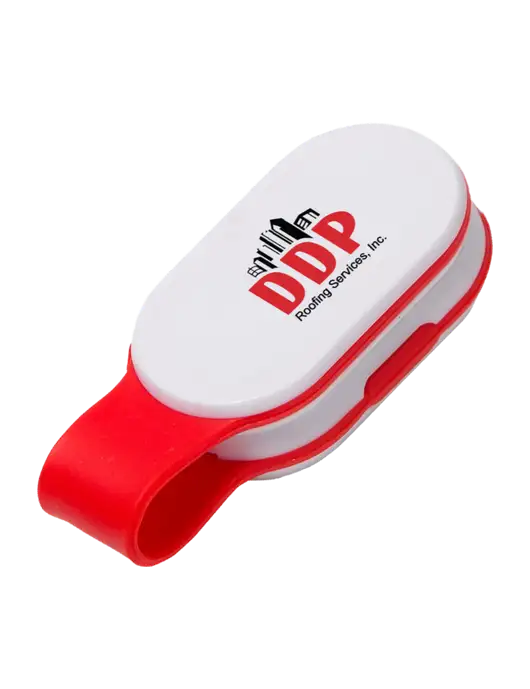 Magna Clip Red Personal Safety Light w/DDP Roofing Services Logo