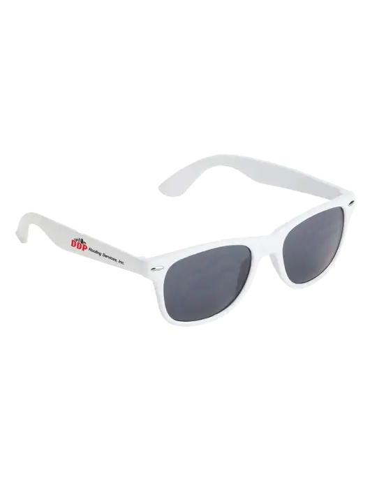 Daytona White Sunglasses w/DDP Roofing Services Logo
