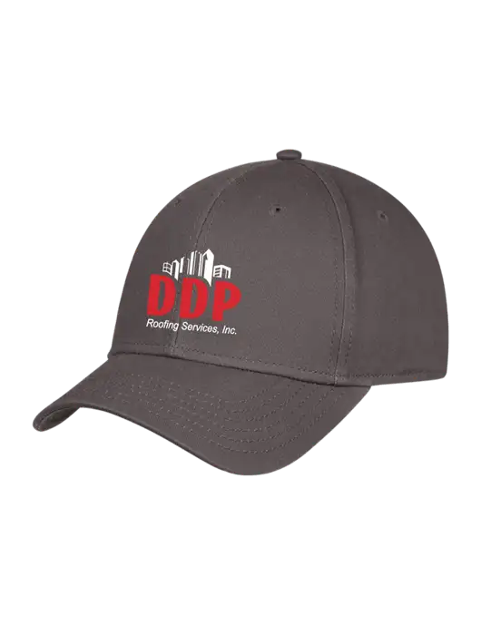 Charcoal Structured Cap Hook & Loop w/DDP Roofing Services Logo