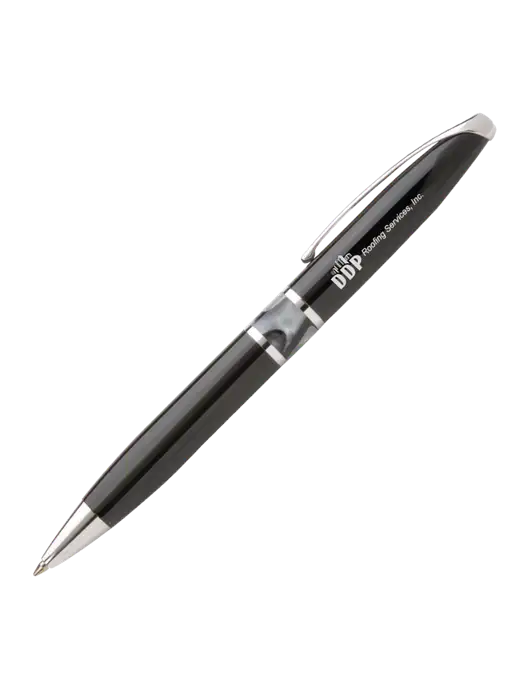 Illusion Black Pen - Black Ink w/DDP Roofing Services Logo