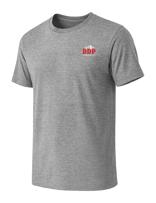 BELLA+CANVAS Heather Grey CVC Short Sleeve Tee w/DDP Roofing Services Logo