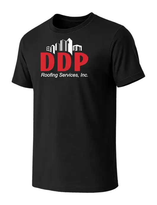 BELLA+CANVAS Black CVC Short Sleeve Tee w/DDP Roofing Services Logo