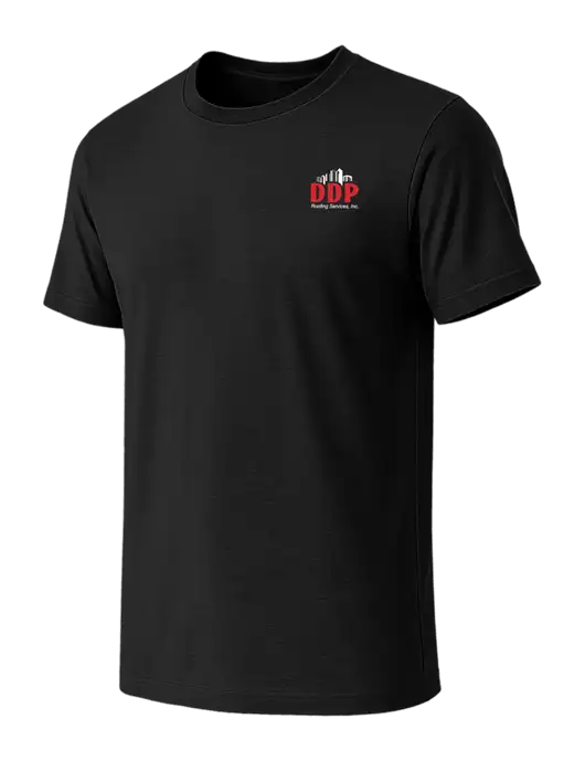 BELLA+CANVAS Black CVC Short Sleeve Tee w/DDP Roofing Services Logo