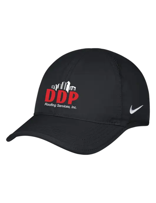 Nike Black Featherlight Cap w/DDP Roofing Services Logo