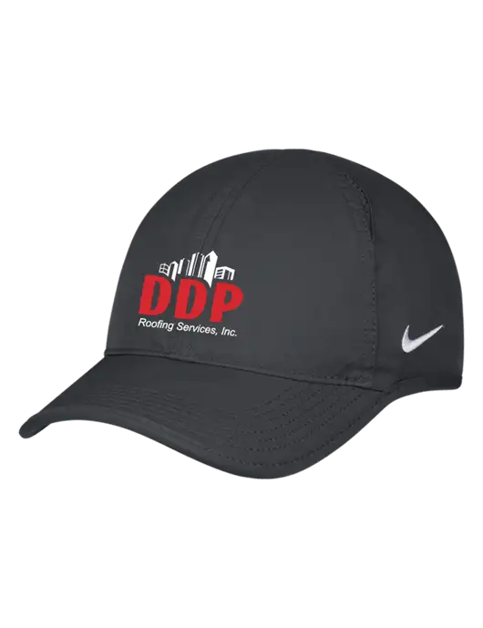Nike Charcoal Featherlight Cap w/DDP Roofing Services Logo