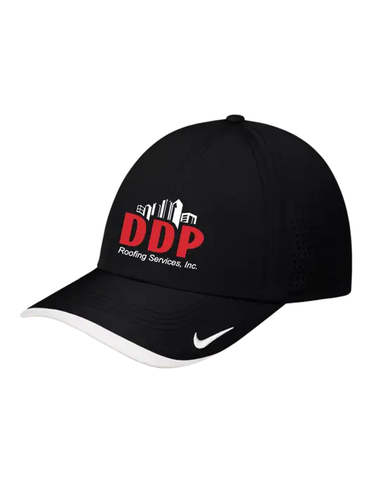 Nike Black/White Dri-FIT Perforated Performance Cap w/DDP Roofing Services Logo