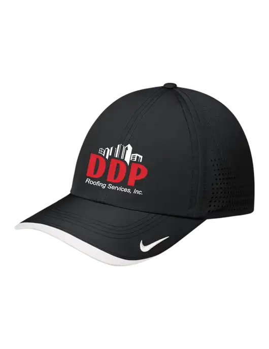 Nike Black/White Dri-FIT Perforated Performance Cap w/DDP Roofing Services Logo