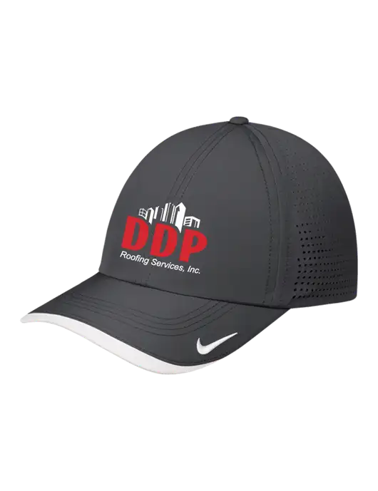 Nike Dark Grey/White Dri-FIT Perforated Performance Cap w/DDP Roofing Services Logo
