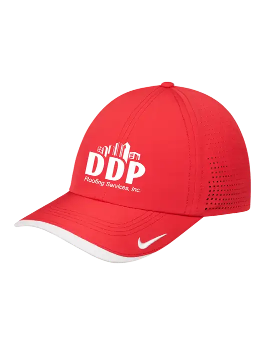 Nike Red/White Dri-FIT Perforated Performance Cap w/DDP Roofing Services Logo