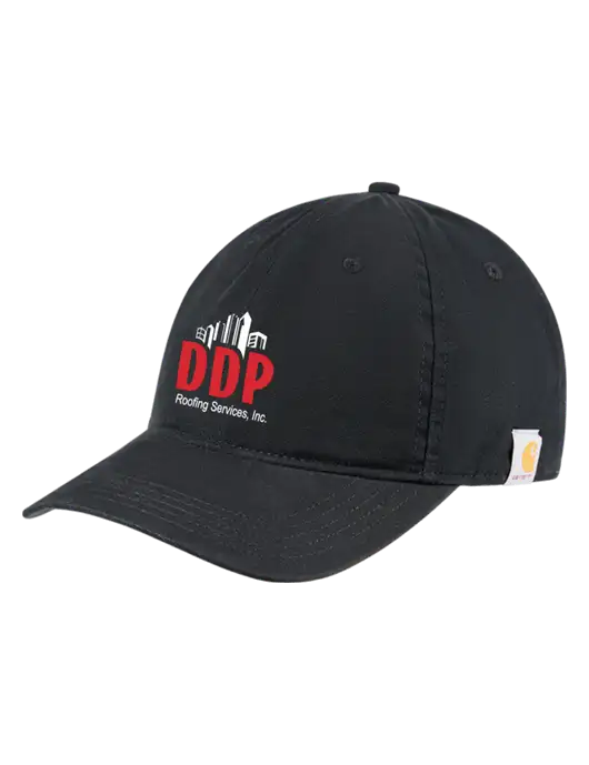 Carhartt Black Cotton Canvas Cap w/DDP Roofing Services Logo