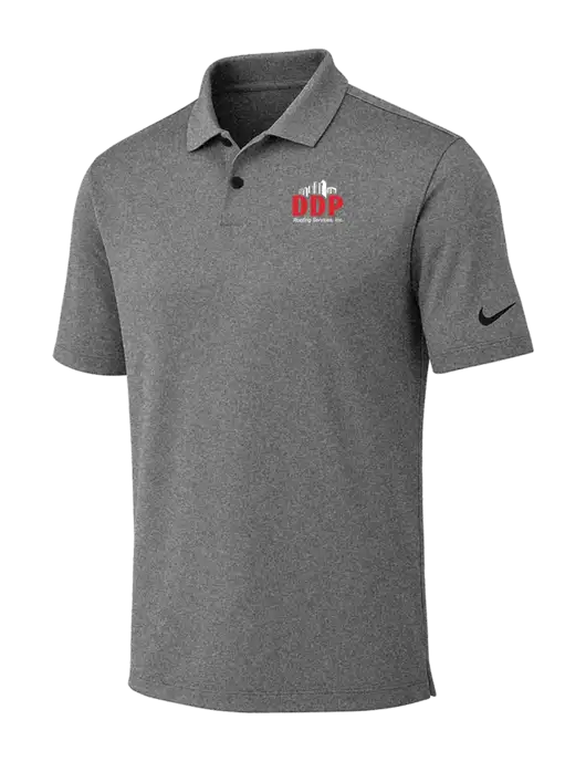 Nike Dark Grey Heather Dri-FIT Vapor Polo w/DDP Roofing Services Logo