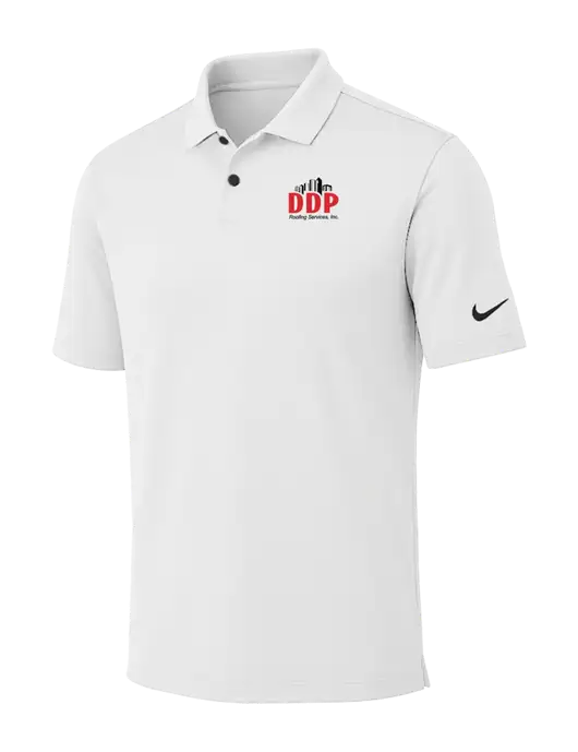Nike White Dri-FIT Vapor Polo w/DDP Roofing Services Logo