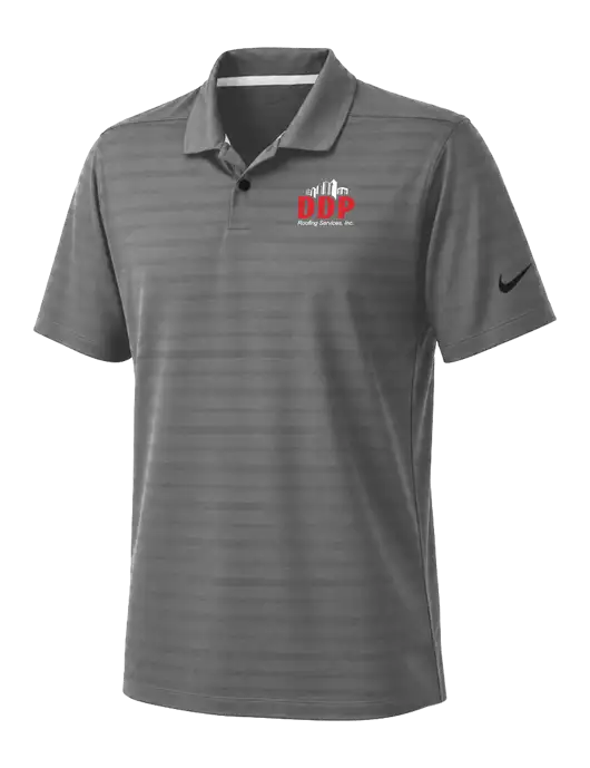 Nike Dark Medium Grey Dri-FIT Vapor Jacquard Polo w/DDP Roofing Services Logo